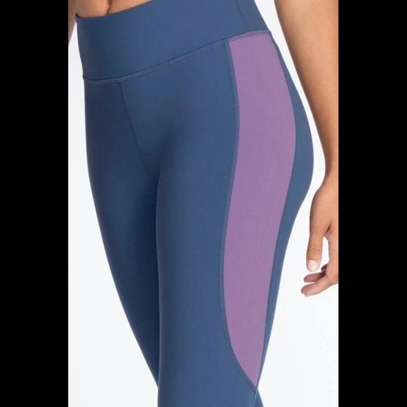 Johnny Was Calme Color Blocked Leggings Navy Blue/Purple/Lavender Size XXL - Picture 4 of 8
